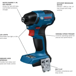 Bosch Power Tools 18V Impact Driver (Bare Tool) GDR18V-1950CN