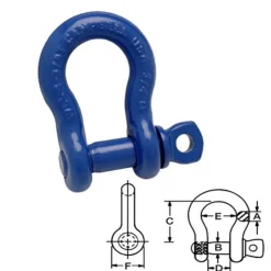 Campbell 1-1/4" Anchor Shackle 12 Ton Screw Pin Forged Steel Painted 5412005