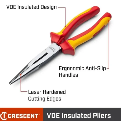 Crescent 6" VDE Insulated Long Nose Plier 6LNVDE