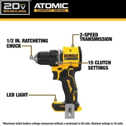 DeWalt ATOMIC COMPACT SERIES 20V MAX Cordless 1/2