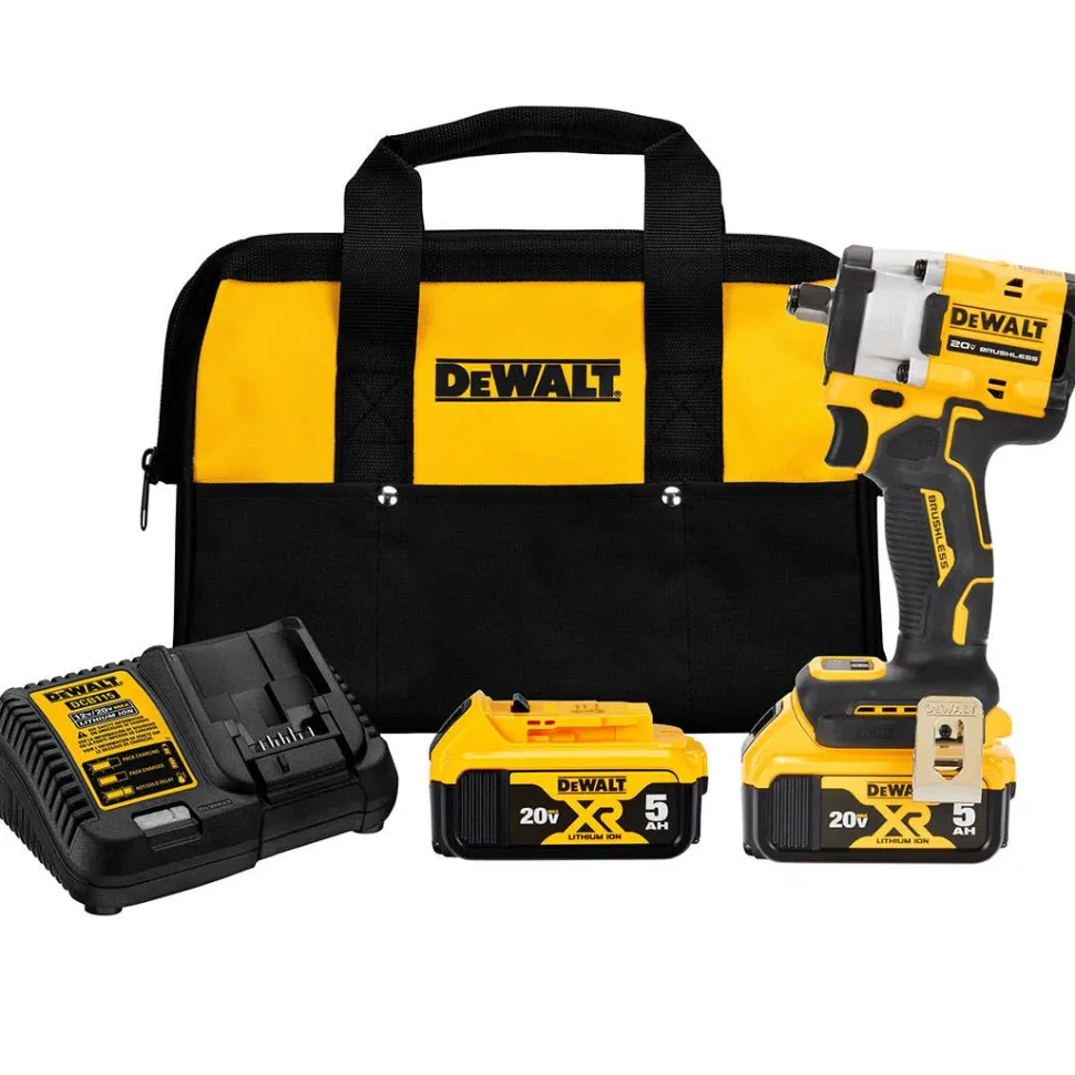 DeWalt Atomic 20V Max 1/2" Cordless Impact Wrench 2 Battery Kit w/ Hog Ring Anvil DCF921P2