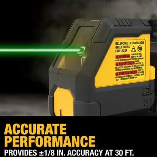 DeWalt DEWALT USB Rechargeable Green Cross Line Laser Base Kit DCLE14201GB