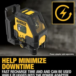 DeWalt DEWALT USB Rechargeable Green Cross Line Laser Base Kit DCLE14201GB