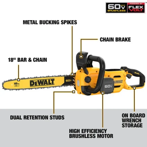 DeWalt 60V MAX 18" Chainsaw (Tool Only) DCCS672B