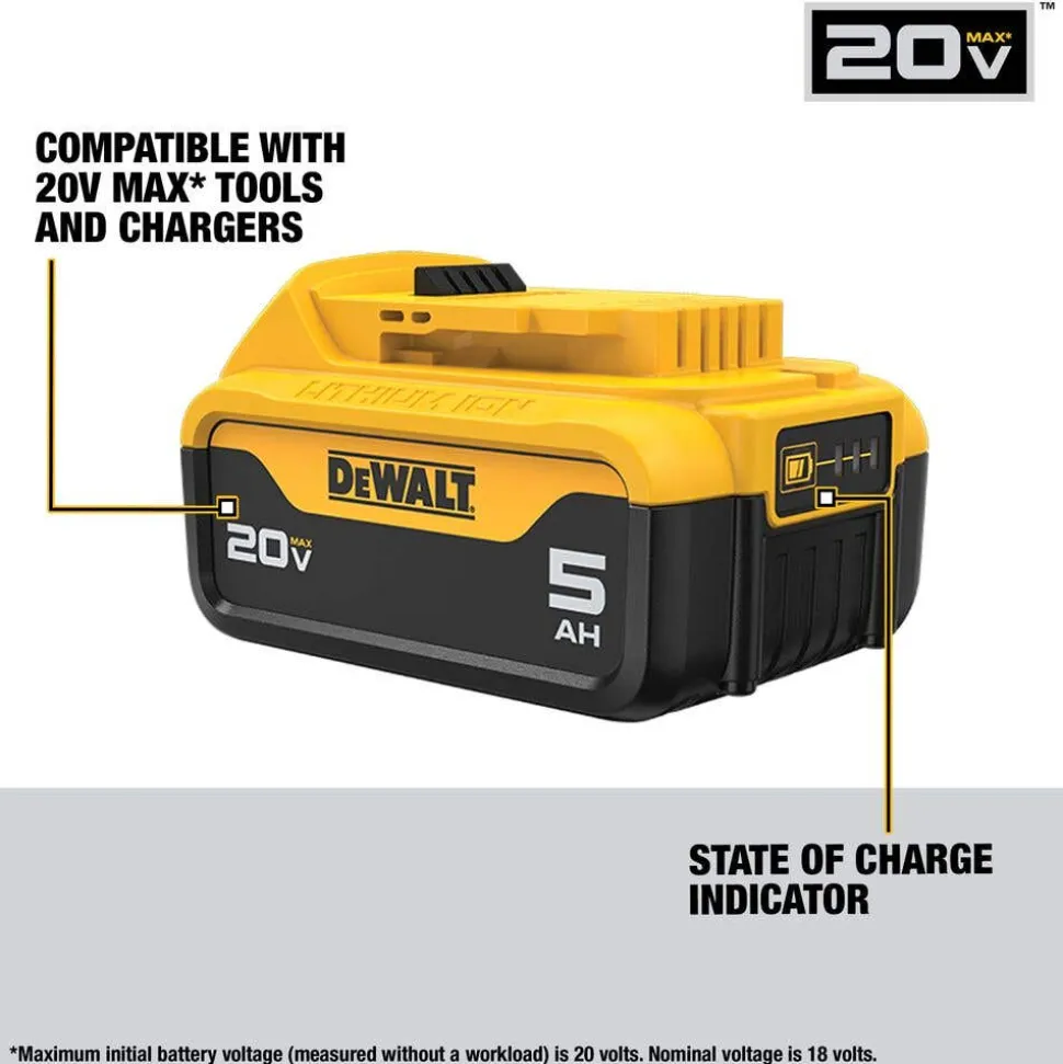 DeWalt 20V MAX 5.0Ah Battery 2-Pack Starter Kit DCB205-2C