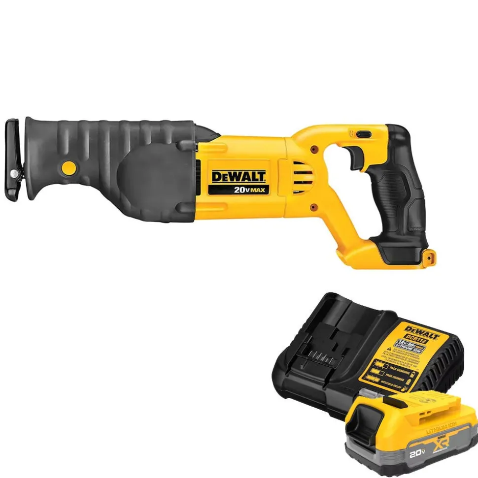 DeWalt 20V MAX Cordless Reciprocating Saw With POWERSTACK 20V MAX Battery and Charger Kit DW-DCBP034C-DW-DCS380B