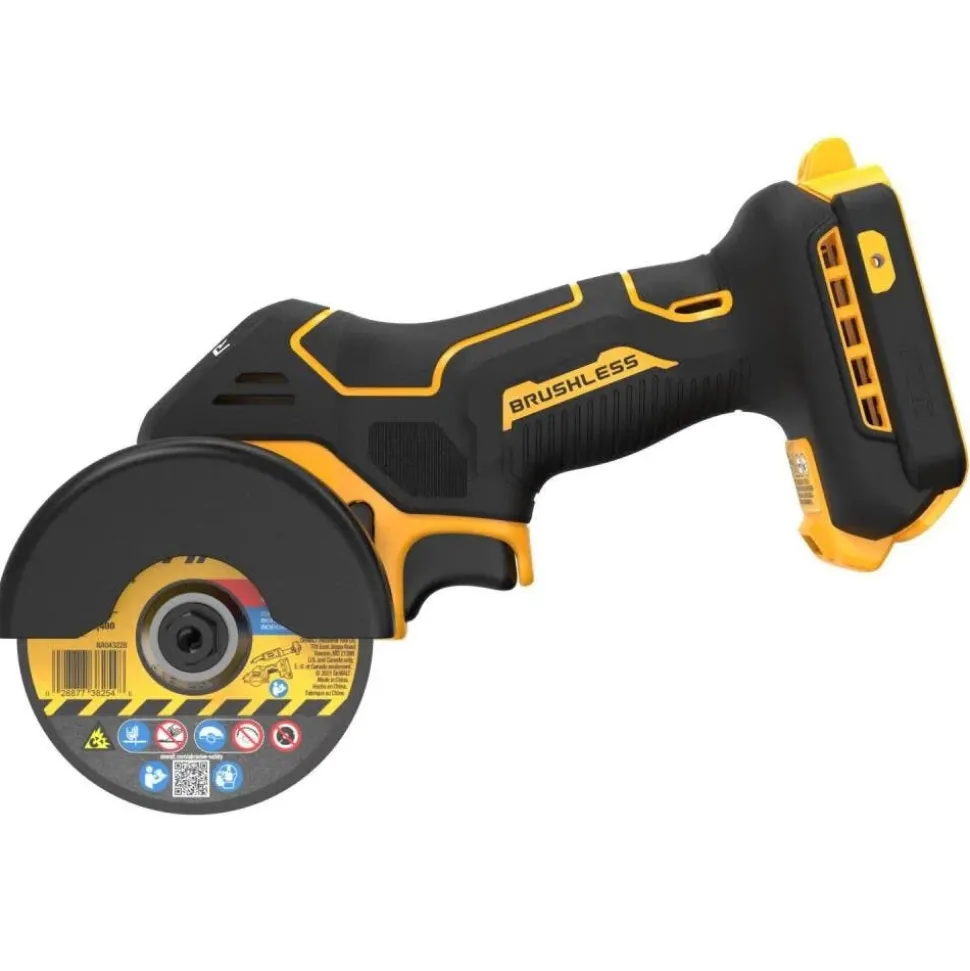 DeWalt 20V MAX XR Cut Off Tool 3" Brushless Cordless With POWERSTACK 20V MAX Compact Battery Charger Starter Kit DW-DCBP034C-DW-DCS438B