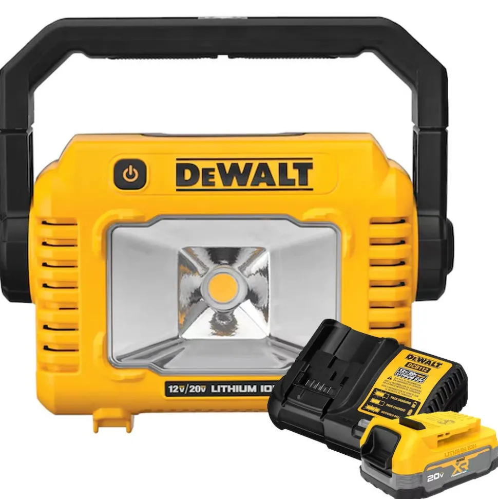 DeWalt 12V/20V MAX* Compact Task Light With POWERSTACK 20V MAX Battery and Charger Kit DW-DCBP034C-DW-DCL077B