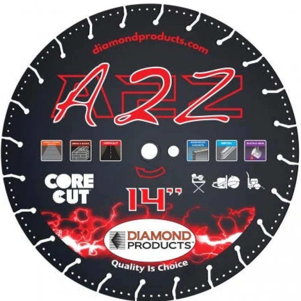 Diamond Products 14" X 1.25" A2Z Specialty Metal Cutting Blade - 1" Arbor 21571