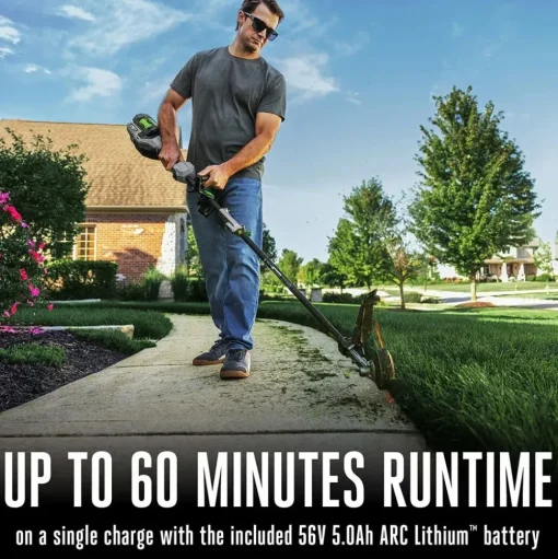 EGO POWER+ 17" Line IQ Powerload, Carbon Fiber String Trimmer w/ 5.0Ah Battery & Charger Kit MST1704