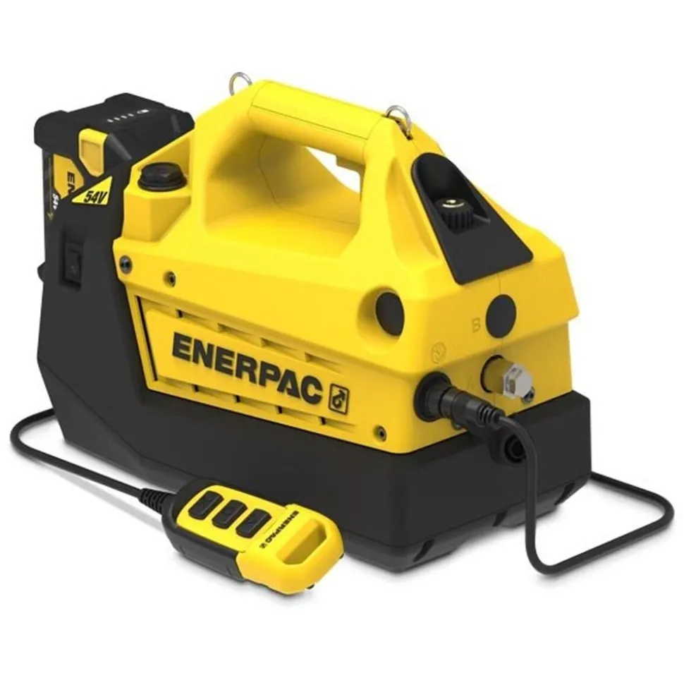 Enerpac 54V Cordless Hydraulic Pump Kit, 115V Charger, 3/2 Electric Valve, 122 cu. in. Usable Oil XC2302SB