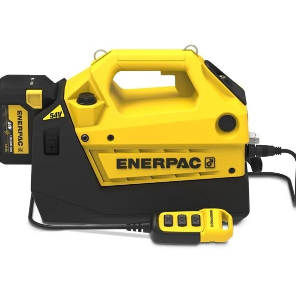 Enerpac 54V Cordless Hydraulic Pump Kit, 115V Charger, 3/2 Electric Valve, 122 cu. in. Usable Oil XC2302SB