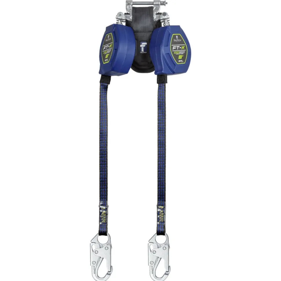 FallTech 8' EdgeCore FT-X Class 2 LE SRL, Twin-leg with Steel Snap Hooks 84108TP1