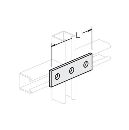 Flat Splice Plate 2 Hole. 1-5/8" X 4-5/8". Z/P. 50 Pcs/ Box