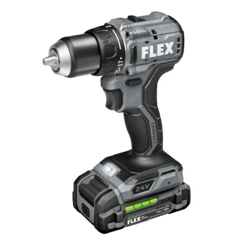 FLEX 24V 1/2" 2 Speed Compact Drill Driver Kit FX1131-1A