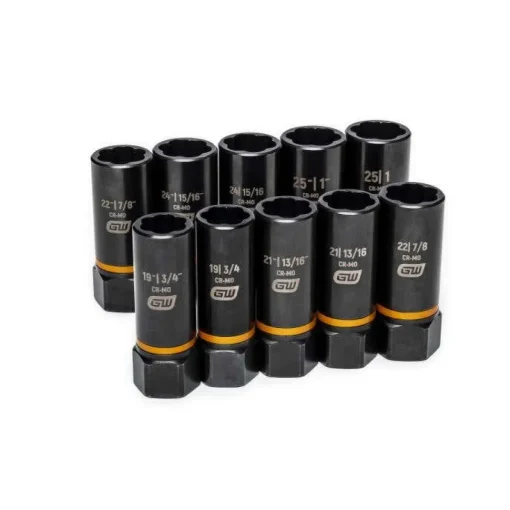 Gearwrench 10 Piece 1/2" Drive Bolt Biter Deep Extraction Socket Set 86071