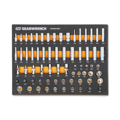 Gearwrench 68 Piece 1/4" Drive Master SAE Socket Set w/ Foam Storage Tray GWMSSKT14SAE