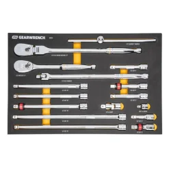 Gearwrench 17 Piece 1/2" 90-Tooth Ratchet & Drive Tool Set w/ Foam Storage Tray 86522