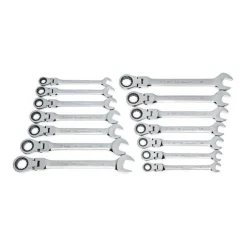 Gearwrench 14 Piece 72-Tooth 12 Point Flex Head Ratcheting Combination SAE/Metric Wrench Set 85141