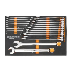 Gearwrench MEGAMOD Mobile Rolling Tool Case w/ Modular Combo Wrench and Hex Key Sets GWMP100 & GWMSCWL12MM & GWMSCWL12SAE & GWMSCWS6SAEMM & 86529