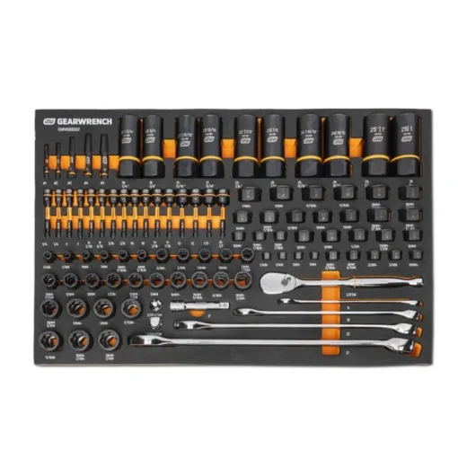 Gearwrench MEGAMOD Mobile Rolling Tool Case w/ Modular Impact Drive and Accessories Sets GWMP100 & 86524 & GWMSBBS02 & GWMSISKMM & GWMSISKSAE