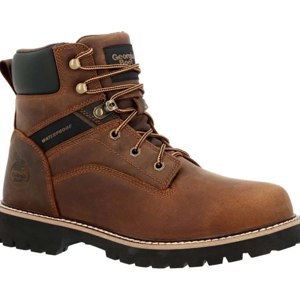 Georgia Boots Men's Core 37 Steel Toe Waterproof Work Boot - Brown