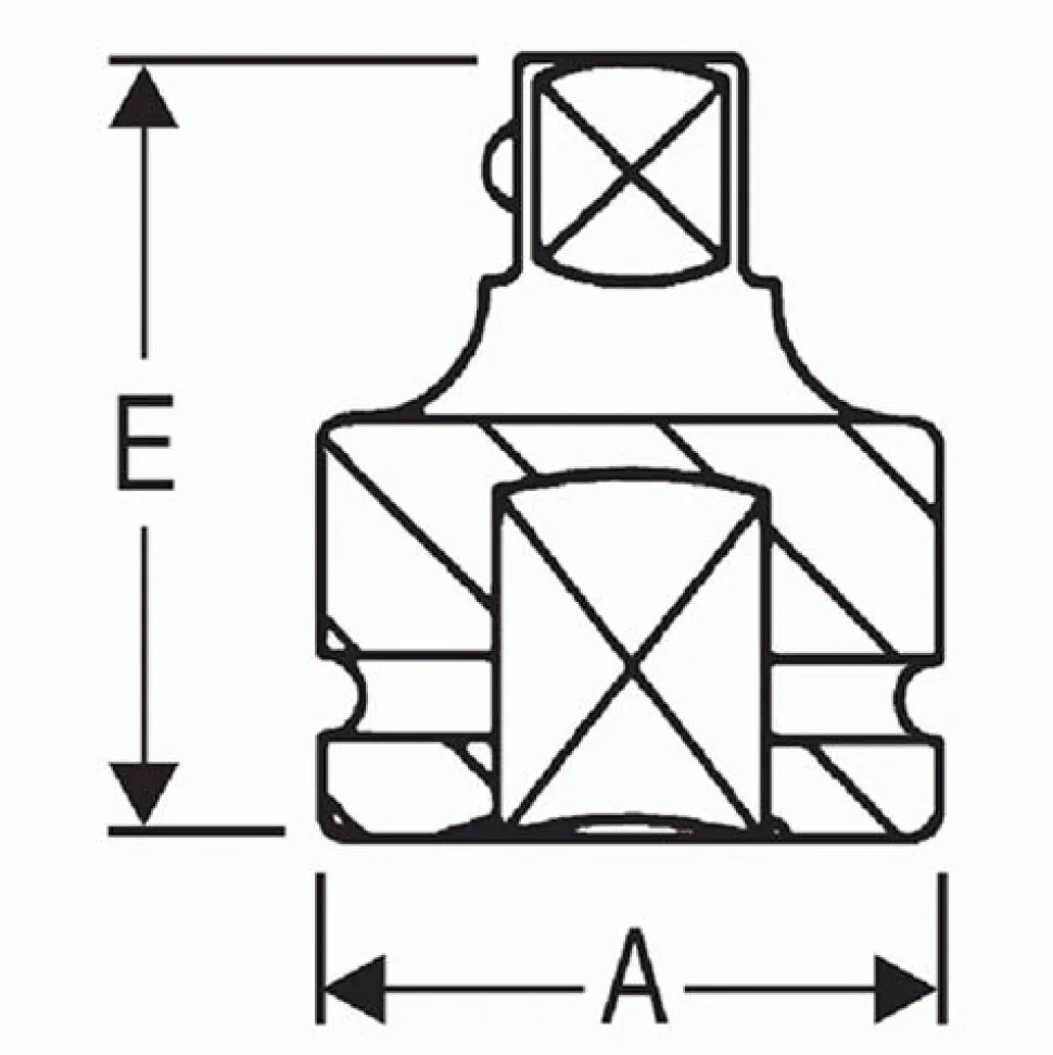 Grey Pneumatic 3/4" Drive x 1/2 Locking Pin Adapter 3008AL