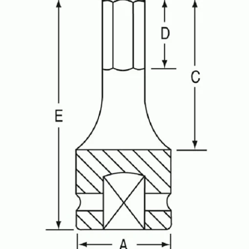 Grey Pneumatic 3/8" Drive x 3/16 Hex Driver Socket (SAE) 1906F
