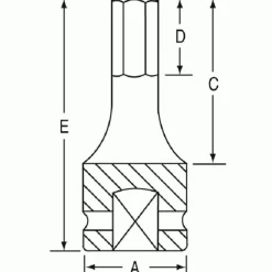 Grey Pneumatic 1/4" Drive x 6mm Hex Standard Length Impact Socket (Metric) 9906M