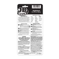J-B Weld HighHeat Syringe Cold Weld Epoxy (Repair Metal, Fiberglass, Fuel Resistant) 50197
