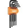 Klein L-Style Long Hex Key Set, SAE, 12-Piece LS12