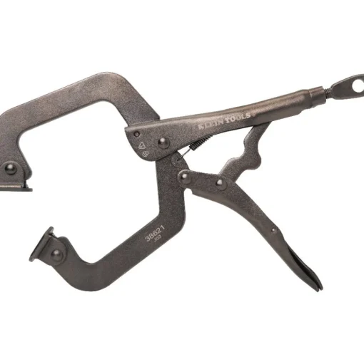 Klein Tools C-Clamp Locking Pliers With Swivel Jaws, 9" 38621