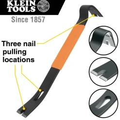 Klein Tools Heavy Duty Pry Bar Crowbar, 21-Inch 66098