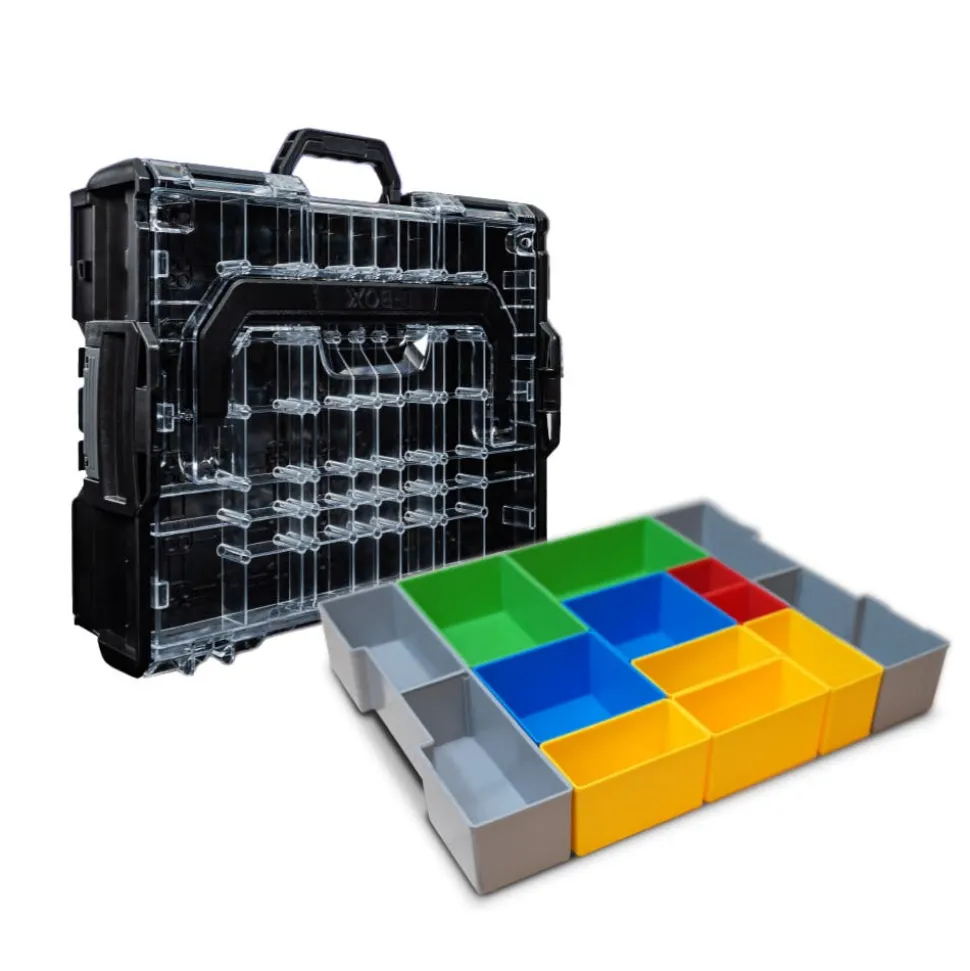 L-BOXX 1 Transparent Lid Hard Case Tool Box & 14 Bin Inset Box Set 6100001655