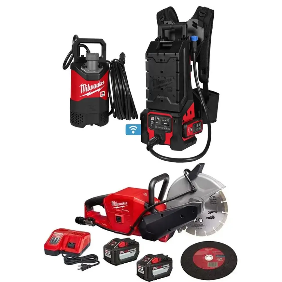 M18 FUEL Brushless Cordless 9" Cut-Off Saw w/ MX FUEL 1HP 2" Submersible Pump Kit Bundle