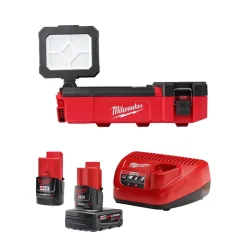 M12 PACKOUT Flood Light w/ M12 REDLITHIUM CP2.0/XC4.0 Starter Pack Bundle