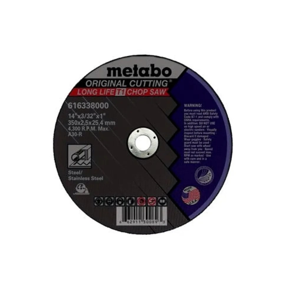 Metabo Type 1 Original A24N 12" X 1/8" X 1" Cut-Off Wheel 616137000