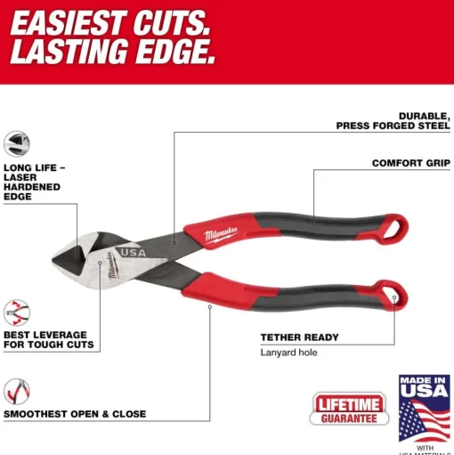 Milwaukee 7" Diagonal Comfort Grip Cutting Pliers (USA) MT557