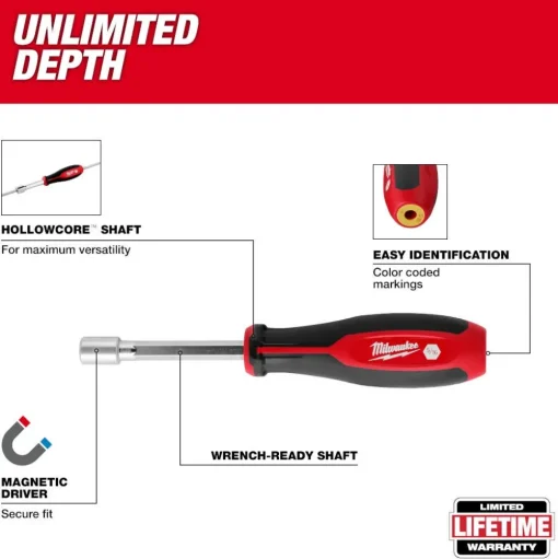 Milwaukee 9/16" HollowCore Magnetic Nut Driver 48-22-2557