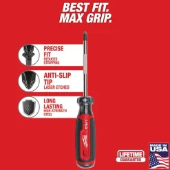 Milwaukee #2 Phillips 4" Cushion Grip Screwdriver (USA) MT202