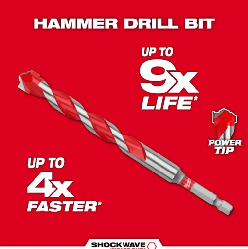Milwaukee 7/8" x 10" x 12" Carbide Hammer Drill Bit with POWER TIP 48-20-9048