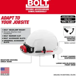 Milwaukee BOLT Hard Hat Unvented, Class E Full Brim 6pt Suspension - Yellow 48-73-1123