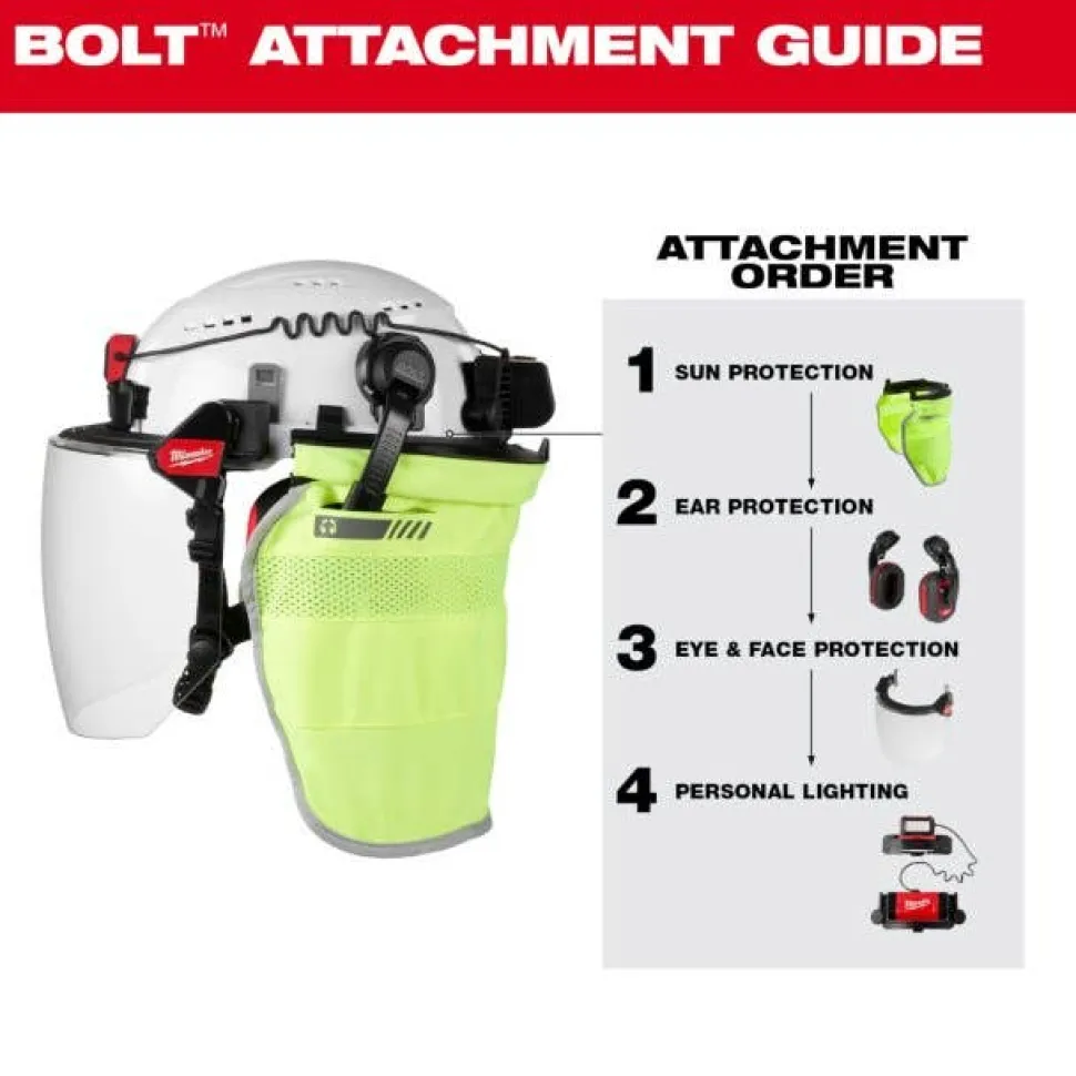 Milwaukee BOLT Type 2, Class E Unvented Safety Helmet w/ IMPACT ARMOR Liner - Red 48-73-1359