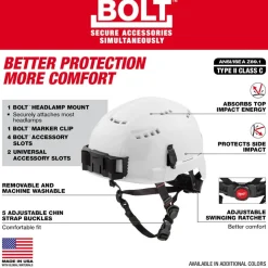 Milwaukee BOLT Type 2, Class C Vented Safety Helmet - Black 48-73-1310