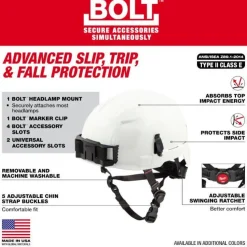 Milwaukee BOLT Type 2, Class E Unvented Safety Helmet w/ IMPACT ARMOR Liner - Yellow 48-73-1353