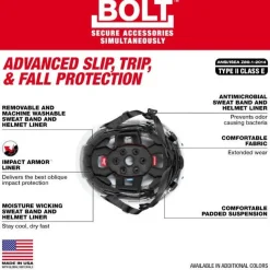 Milwaukee BOLT Type 2, Class E Unvented Safety Helmet w/ IMPACT ARMOR Liner - Yellow 48-73-1353