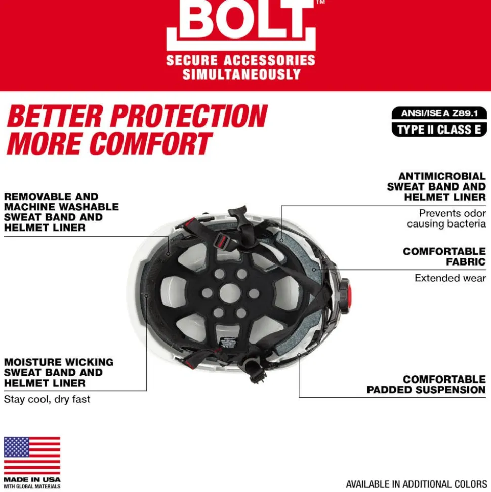 Milwaukee BOLT Type 2, Class E Unvented Safety Helmet - Blue 48-73-1305
