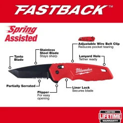 Milwaukee FASTBACK Spring Assisted Folding Knife 48-22-1530