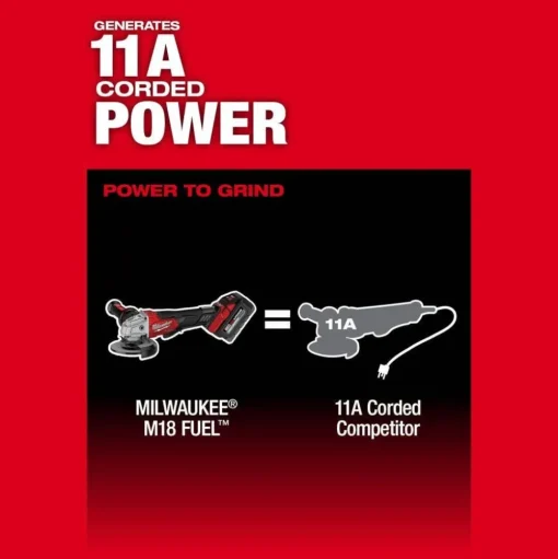 Milwaukee M18 FUEL 5" Braking Grinder w/ ONE-KEY Paddle Switch, No Lock & M18 FUEL 1/2" Compact Impact Wrench w/ Friction Ring Bare Tool