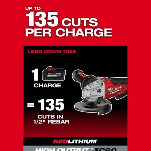Milwaukee M18 FUEL 5" Braking Grinder w/ ONE-KEY Paddle Switch, No Lock & M18 FUEL 1/2" Compact Impact Wrench w/ Friction Ring Bare Tool